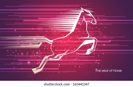Year of horse. Vector Illustration 