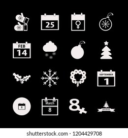 year icon. year vector icons set christmas tree, cloud snowflake, calendar and mittens
