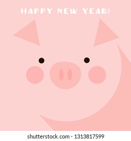 Pig’s Year Illustration, 2019 Celebration, Chinese New Year Vector, Happy New Year Vector Cards, Pig’s Year Character Design, 2019 Cute Illustration