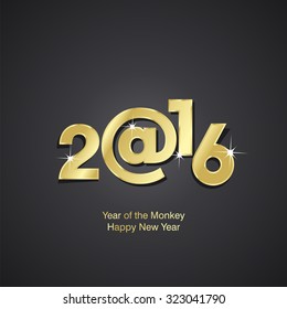 Year of the Monkey 2016 black background