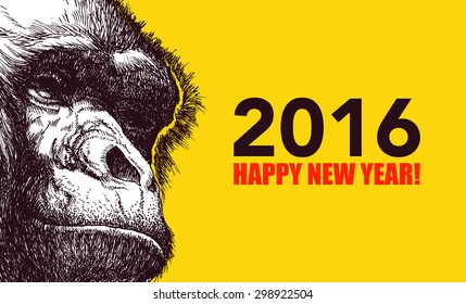 The year of monkey. Chinese new year 2016. Monkey year. Vector illustration.