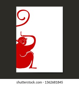 Year of the monkey vector