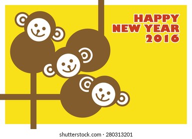 Year of monkey,Happy new year 2016