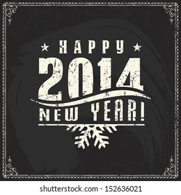 year new happy 2014 vintage card text christmas typography vector new year vintage chalk text label on a blackboard year new happy 2014 vintage card text christmas typography vector classic vacation s