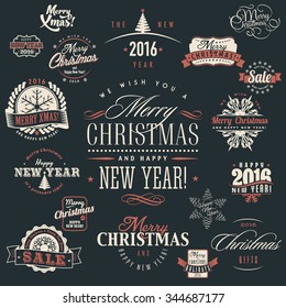 year new happy 2016 logo border christmas text frames type big vector set of merry christmas and happy new year text labels badges frames ribbons and design elements for xmas holiday sales and greetin