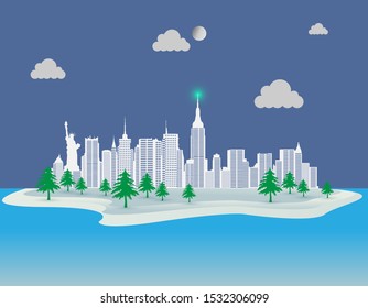 Year New York City Vector Illustration