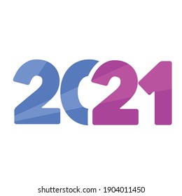 year number 2021 vector design