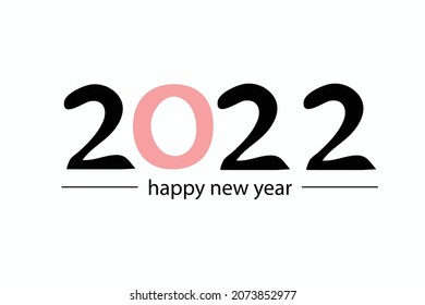 year number design 2022 happy new year symbol 2022 vector illustration with black pink banners isolated on white background.
