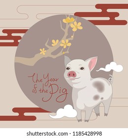 Year of the pig illustration. eps10