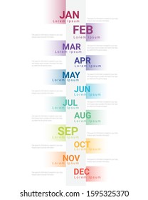Year planner, 12 months, 1 year, Timeline infographics design vector and Presentation business can be used for Business concept with 12 options, steps or processes. 