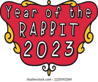 Year of Rabbit 2023 Cartoon Colored Clipart 