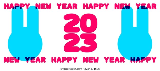 Year of the rabbit 2023 logo ,Vector illustration