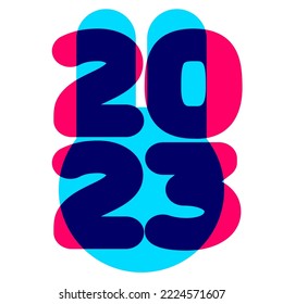 Logo del año 2023 del conejo ,Ilustración vectorial
