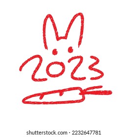 year of rabbit 2023 typography vector illustration for decoration, website, web, mobile app, printing, banner, logo, poster design,card,social media,template, etc.