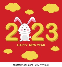 Year of the Rabbit 2023 vector stock illustration