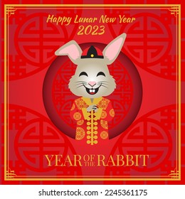 Year of the Rabbit card vector illustration.
suitable for wallpaper, envelope, t-shirt, merchandises, or any other related purpose.