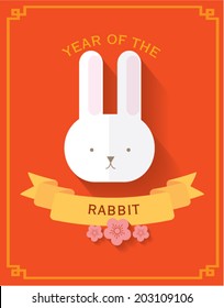 year of the rabbit chinese horoscope vector/illustration