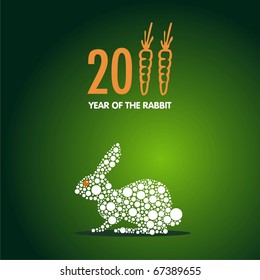 Year of the rabbit vector card