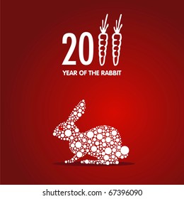 Year of the rabbit vector card