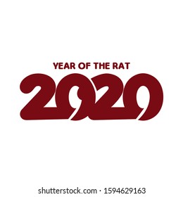 year of the rat 2020 font vector isolated