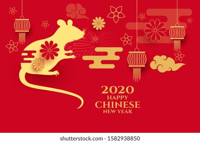 year of the rat background for chinese new year