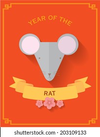 year of the rat chinese horoscope vector/illustration