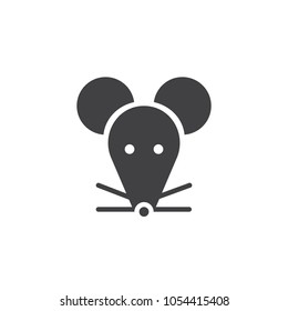 Year of rat icon vector, filled flat sign, solid pictogram isolated on white. Astrology symbol, logo illustration