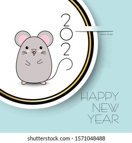 Year of the Rat New Year Modern Background. Minimalist Creative Design Concept.