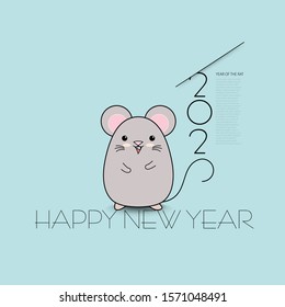 Year of the Rat New Year Modern Background. Minimalist Creative Design Concept.