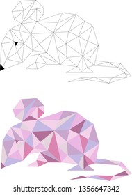 Year of the rat. Polygonal mouse model.