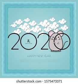 Year of the Rat/New Year Modern Background. Minimalist Creative Design Concept.