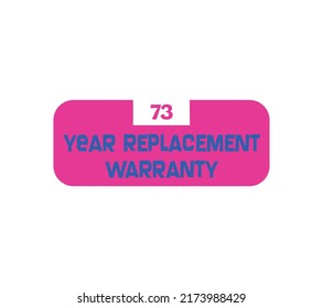 Year Replacement Warranty sign label vector art illustration with impressive font on white background
