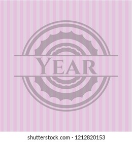 Year retro pink emblem