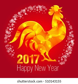 Year of rooster 2017. Vector illustration.