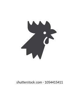 Year of rooster icon vector, filled flat sign, solid pictogram isolated on white. Astrology symbol, logo illustration