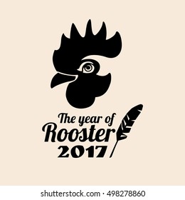 The year of Rooster, illustration and symbolic design.