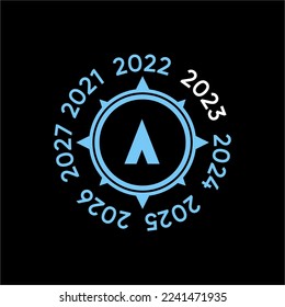 year round button vector. suitable to be used as an advertising image or background at the time of the new year.