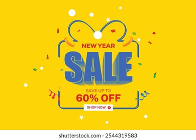 Year sale sale banner template. stock clearance background. end of year banner template design for web or social media, Sale special offer. abstract vector design.
