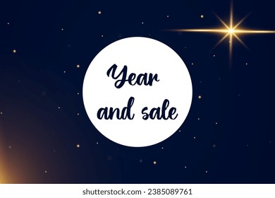Diseño vectorial de año y venta con salpicaduras de luz dorada en la noche