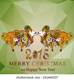  Year of sheep. 2015 year background.