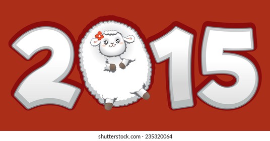 Year of the Sheep 2015 Chinese Zodiac Vector Drawing of the 2015 Chinese zodiac symbol - File type: vector EPS AI8 compatible. No gradients, no transparencies used. 