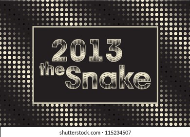 Year of the snake 2013, Vector banner with shiny text
