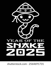 Year Of The Snake 2025 Chinese New Year T-Shirt design