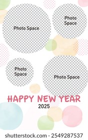 Year of the Snake 2025 Photo Frame New Year's Cards