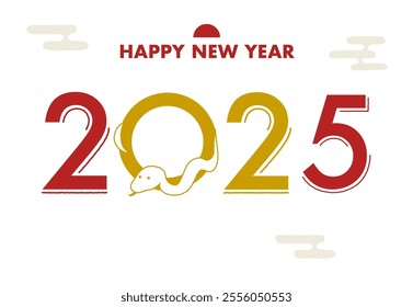 Year of the Snake 2025 Photo Frame New Year's Cards