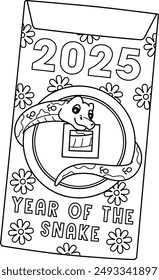 Year of the Snake Ang Pao Isolated Coloring Page