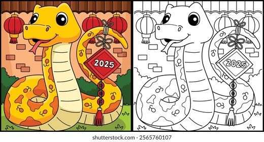 Year of the Snake Chinese Decoration Illustration