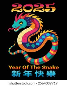 The Year of the Snake Chinese New Year 2025 t-shirt design