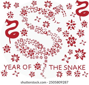 Year Of The Snake Chinese New Year vector illustration. Good for banner, poster, greeting card, party card, invitation, template, advertising, campaign, and social media.