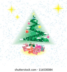 year of the snake. christmas tree. eps10